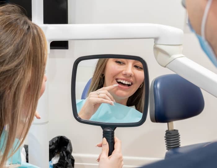 You can discuss cosmetic dentistry options during a dental checkup.