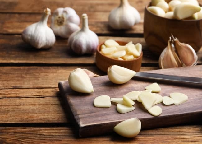 Garlic has natural antibacterial properties that can be beneficial for oral health.