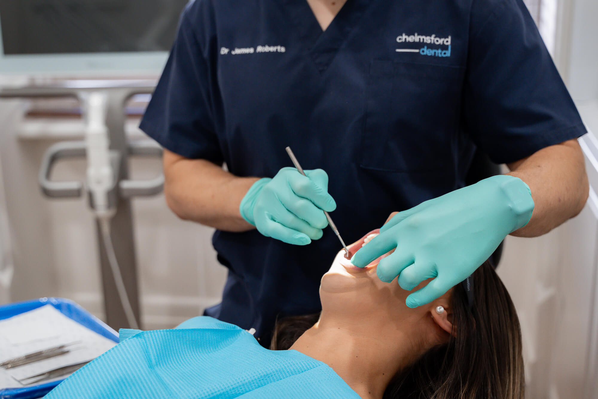 Mount Lawley dentist examining teeth to assess oral health and enamel condition