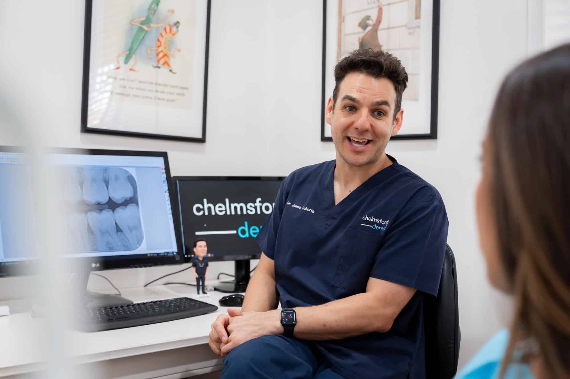 Dentist consulting with patient in a modern dental clinic in Mount Lawley