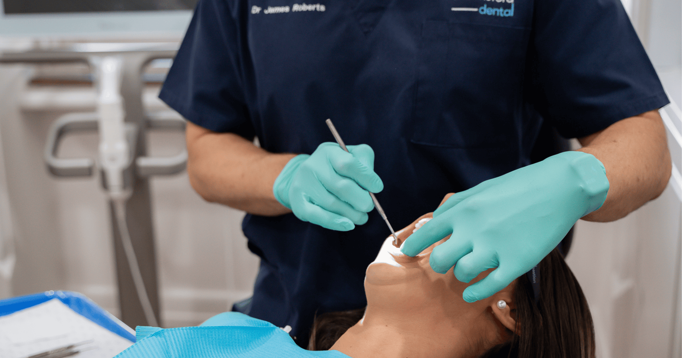 Patient receiving a dental examination in Mount Lawley dental clinic