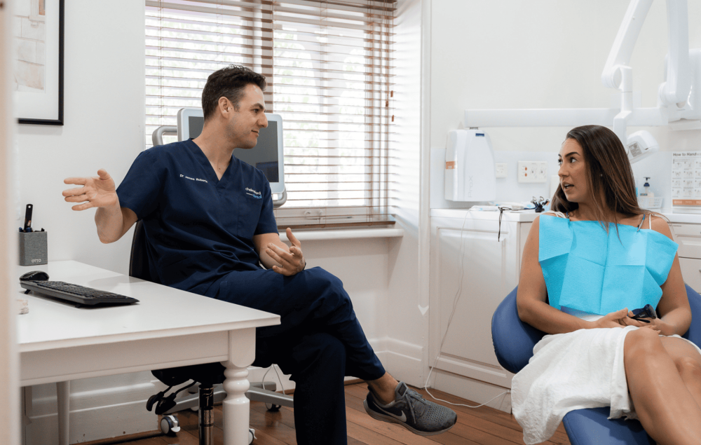 Dentist performing a dental check-up and clean at Chelmsford Dental Mount Lawley