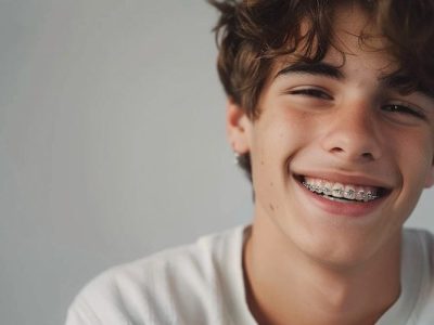 male smiling with braces