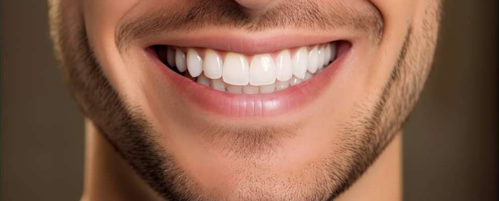 man smiling showing off his white teeth