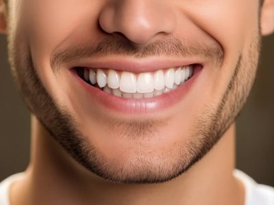 man smiling showing off his white teeth